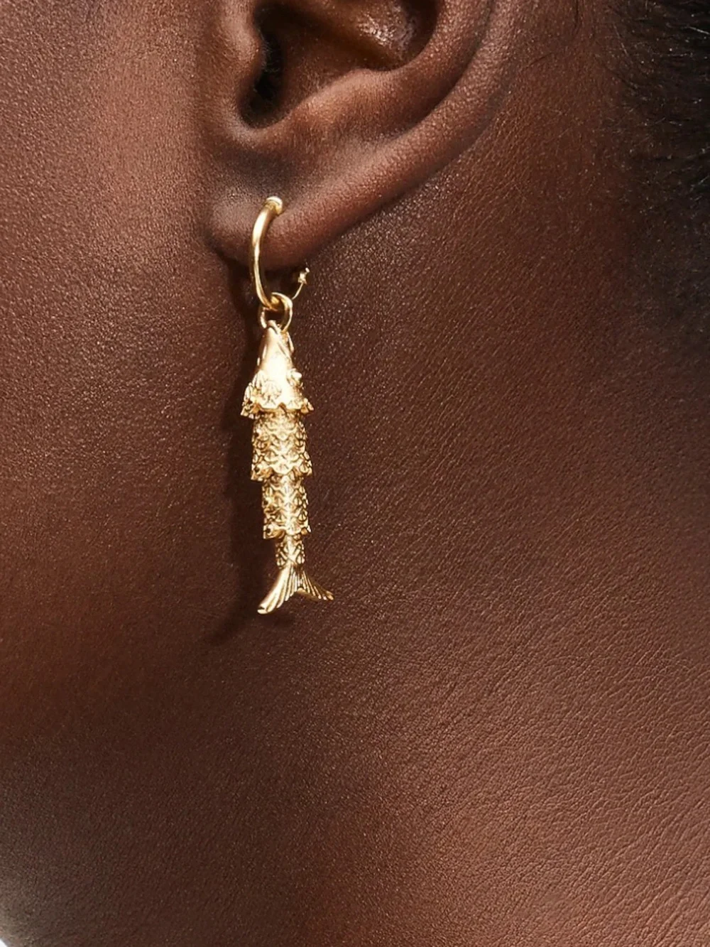 J. Crew Fish Huggie Hoop Earrings in Gold-Tone New with tags! Never been worn!